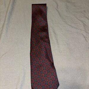 Lanvin Red and Blue Silk Tie handmade in Italy